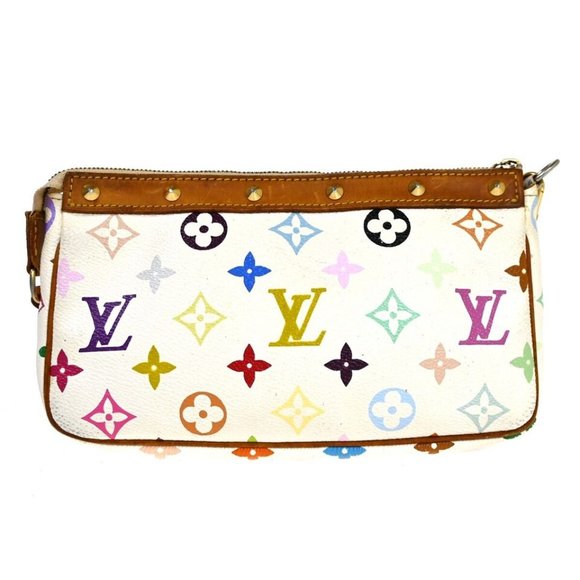 LOUIS VUITTON Pochette Accessoires Hand Bag Monogram Multi White M92649 - Picture 2 of 16